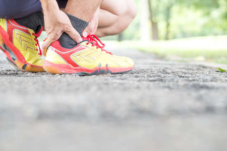 Sports injury. Pain in ankle while jogging