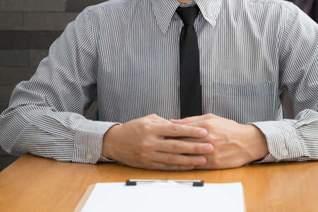 Businessman waiting for a job interviewの写真素材