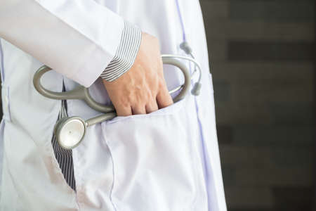 Hand of doctor with a stethoscope
