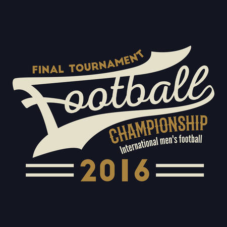 Football 2016 typography, tee print design, t-shirt graphics Vector illustration.のイラスト素材