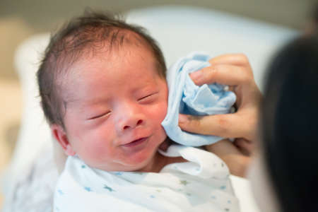 Asian baby one week old
