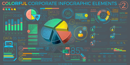 Colorful Corporate Infographic Elementsのイラスト素材