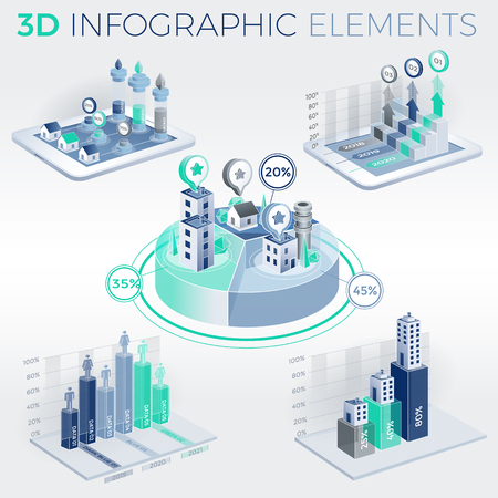 3D Infographic Elementsのイラスト素材