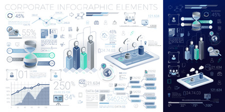 A lot of infographics elements in the growth movementの写真素材