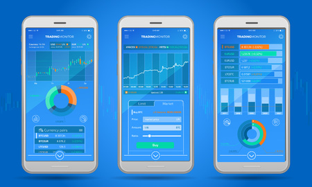A collection of infographic elements on the topic of trading on the stock exchange. You can make UI design or quickly create a decorative design for your projects.のイラスト素材