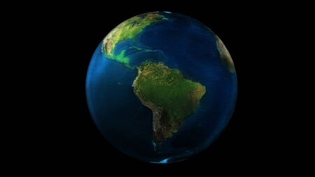 The day half of the Earth from space showing North and South America.の写真素材