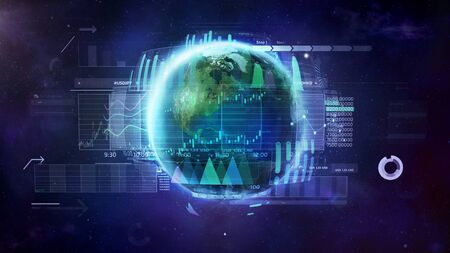 Illustration on the subject of World exchange market and trading.