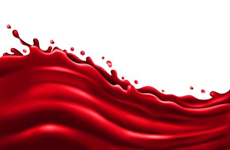 Cherry juice splash wave on a white backgroundのイラスト素材