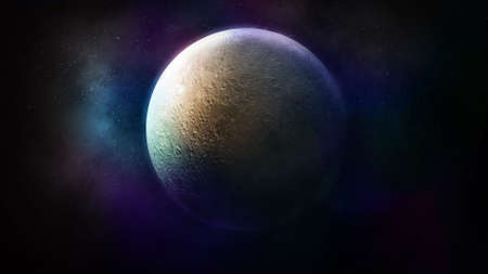 Fantastic view of the mysterious moon in colorful space.の写真素材