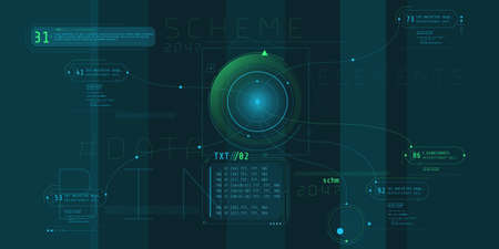 Composition of computer HUD interface with Code Architecture.のイラスト素材