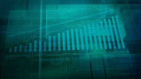 Dark green abstract infographic background with growth graph.