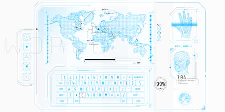Design of the virtual interface of the access protection program.のイラスト素材