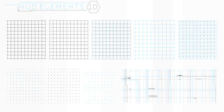 A set of HUD grids elements for a futuristic interface.のイラスト素材