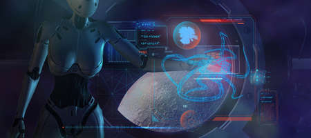 Alien analyzes data about a new organism.