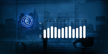 Abstract simple infographic about euro price stability.の写真素材