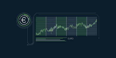 Abstract infographics of rising euro exchange rate.のイラスト素材