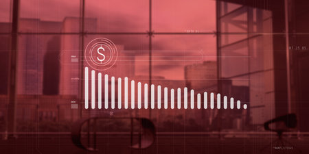 Abstract infographic about the fall of the dollar price.