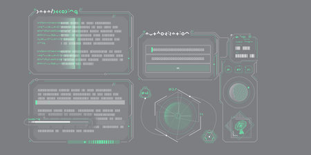 Sci-fi HUD interface for data research.