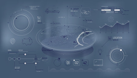 Set of infographic elements about air cargo tracking.のイラスト素材