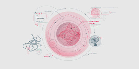Sci-fi HUD interface for data research.のイラスト素材