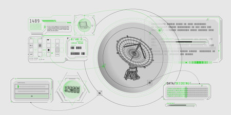 HUD interface for processing and storing radio telescope data.のイラスト素材
