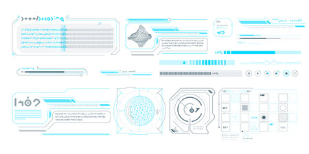 Vector data elements for sci-fi interface infographics.のイラスト素材