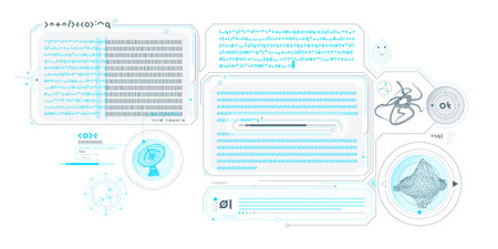 Sci-fi interface of data decoding program.のイラスト素材