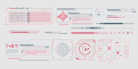 Vector data elements for sci-fi interface infographics.のイラスト素材