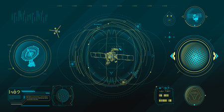 Vector data elements for sci-fi interface infographics.のイラスト素材