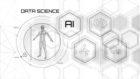 Artificial intelligence science and technology concept illustration.のイラスト素材