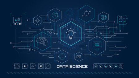 Artificial intelligence, machine learning technology concept.のイラスト素材
