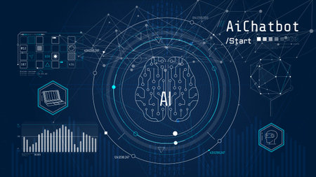 Technology brain and machine learning concept.のイラスト素材
