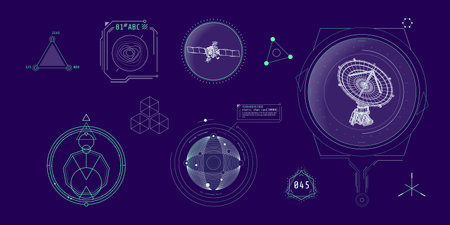 Design elements for infographic of data communication.