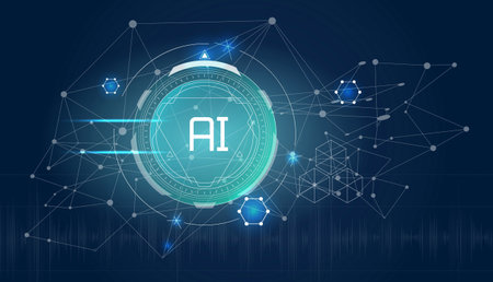 Vector infographics about artificial intelligence and Chatbot.のイラスト素材