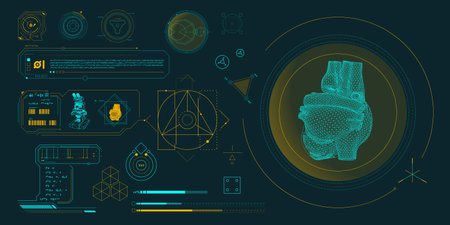 Vector data elements for sci-fi interface infographics.のイラスト素材