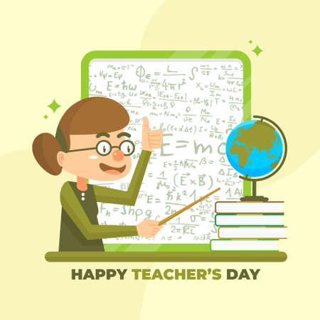 literacy day - teacher is teaching in classのイラスト素材