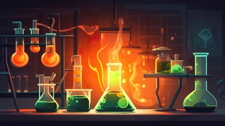 The scientific method. Conceptual vector illustration expressing the beauty and complexity of science. AI generatedの素材