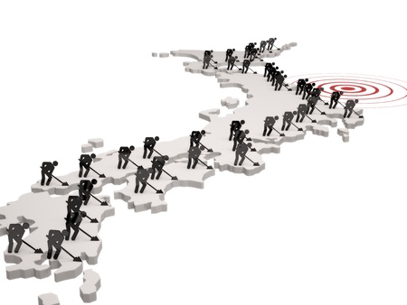 Japan under construction (reconstruction)の写真素材