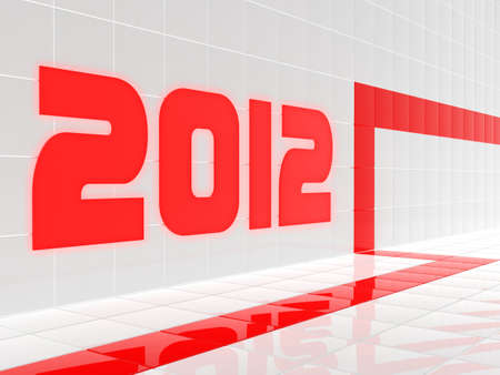2012 year in red perspectiveの写真素材