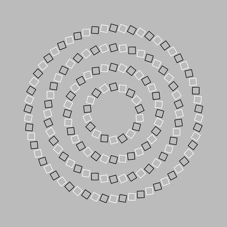 Circle or spiral - Optical illusion simple geometryの写真素材