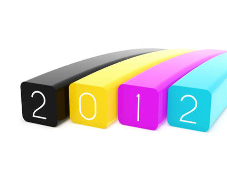 2012 Happy new year in CMYKの写真素材