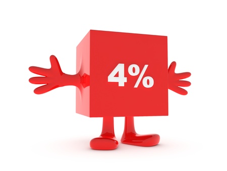4 Percent discount happy figure 