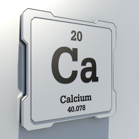 Calcium - element from periodic table on white buttonの写真素材