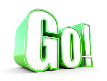 Go text in greenの写真素材