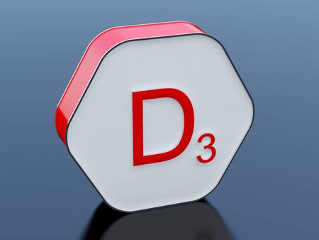 D3 vitamin red boxの写真素材