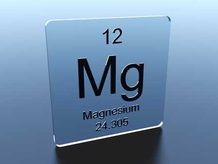 Magnesium symbol on a glass squareの写真素材