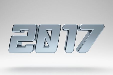 2017 metallic text 3d render calendar backgroundの写真素材
