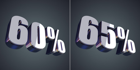 65 percent off, 60 percent off, sale, shopping, perspective, business, glossy, finance, discount, promotion, 3d render, shiny, modern, designの写真素材