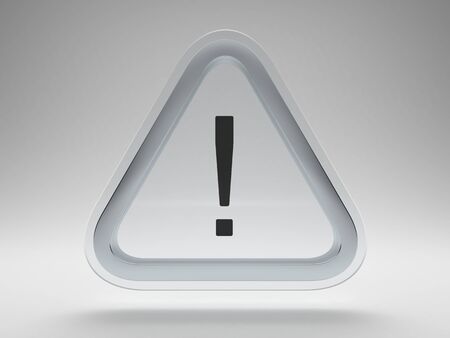 Warning triangle - attention glass sign 3D render