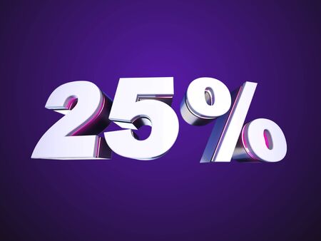 25 percent off sign 3D renderの写真素材